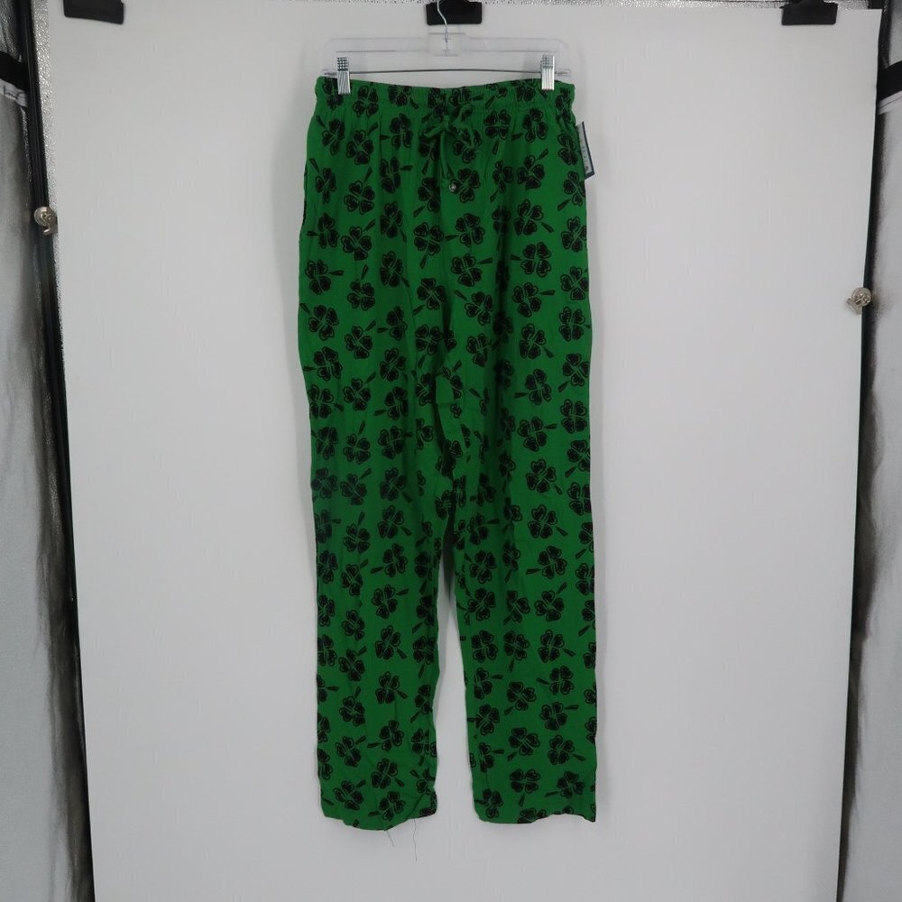 Under Disguise Men's Pajama Pants Green w Shamrocks St. Patrick's Day M 32-34